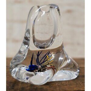 Unique Handcrafted Art Glass Taper Candle Holder Bud Vase Abstract Design Signed